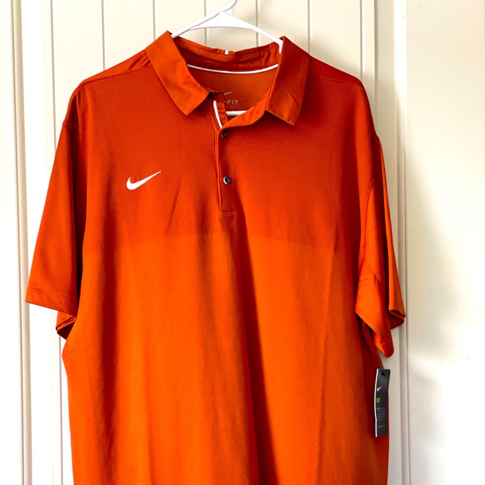 Mens Nike Dri Fit Polo-Texas Orange